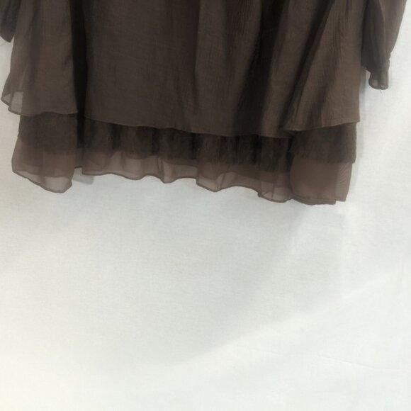 Lady Noix 1XL Brown Layered Tunic - Picture 2 of 15